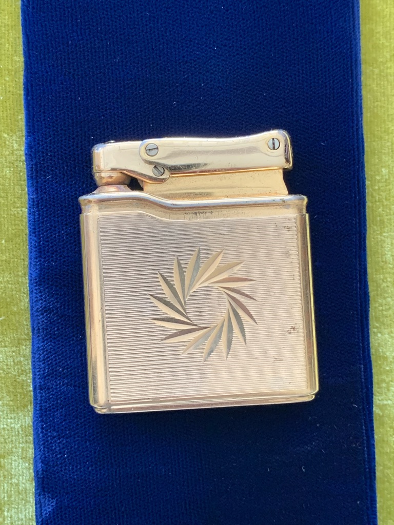 Vintage Colibri Gold Plated Mens Pocket Lighter Made In Germany